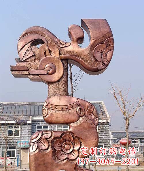 保定铜雕抽象皮影戏人物
