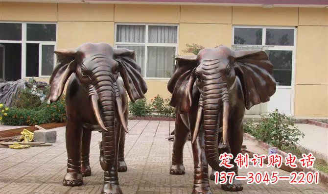 保定铜雕大象公司门口动物雕塑