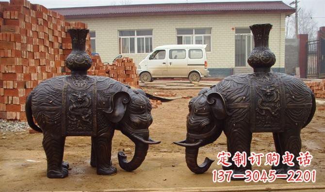 保定铜雕大象公园动物雕塑