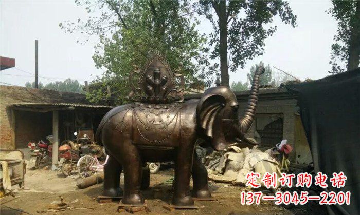 保定铜雕大象平安吉祥公园动物雕塑