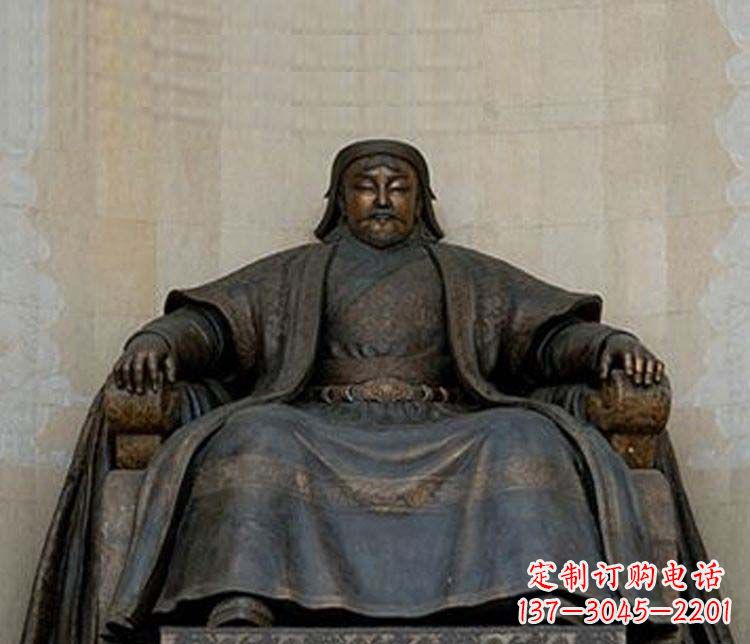 保定铜雕大型成吉思汗雕塑
