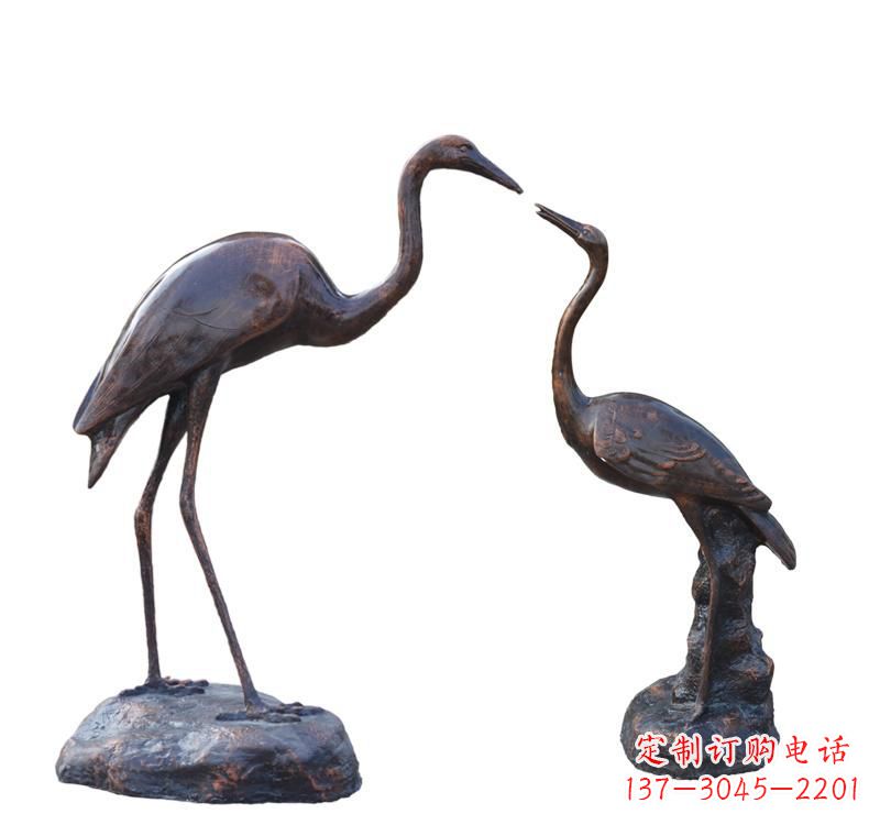 保定铜雕动物仙鹤