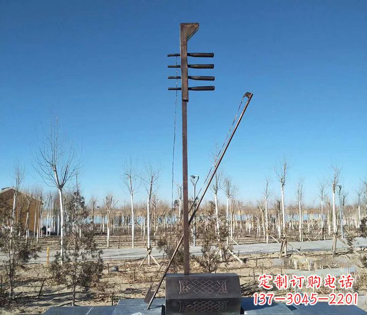 保定铜雕二胡景观雕塑