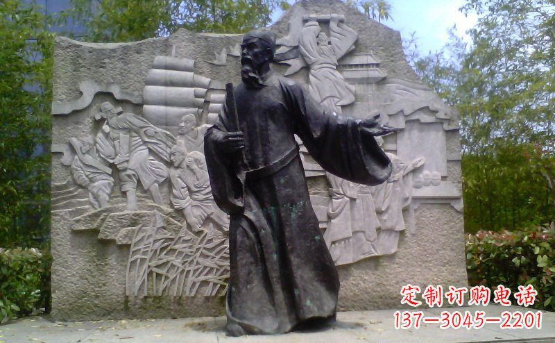 保定铜雕古代名人雕塑