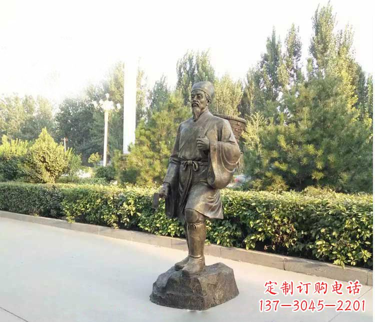保定铜雕古代名医李时珍雕塑