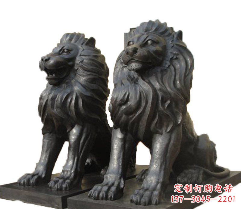 保定铜雕古代神兽狮子雕塑