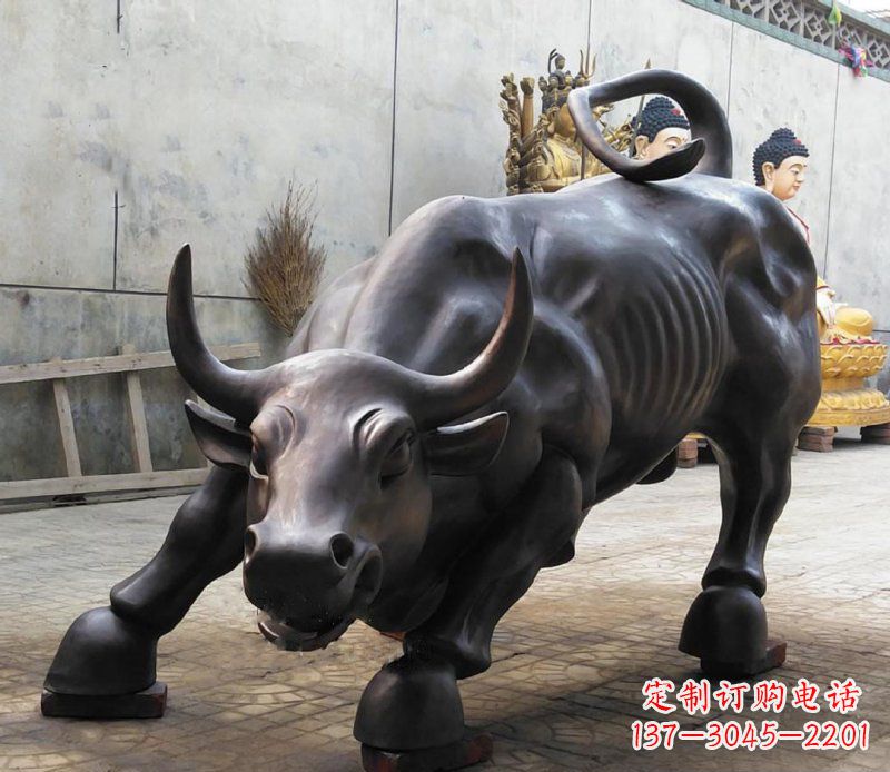 保定铜雕广场华尔街动物牛 (2)