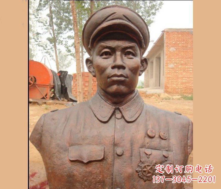 保定铜雕广场军人胸像雕塑