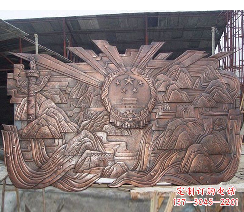 保定铜雕广场军人壁画雕塑摆件