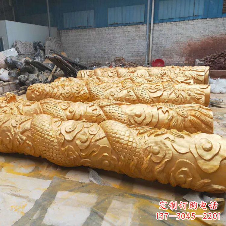 保定铜雕广场龙柱