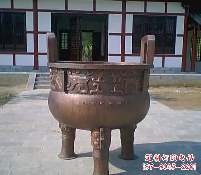 保定铜雕广场圆形香炉