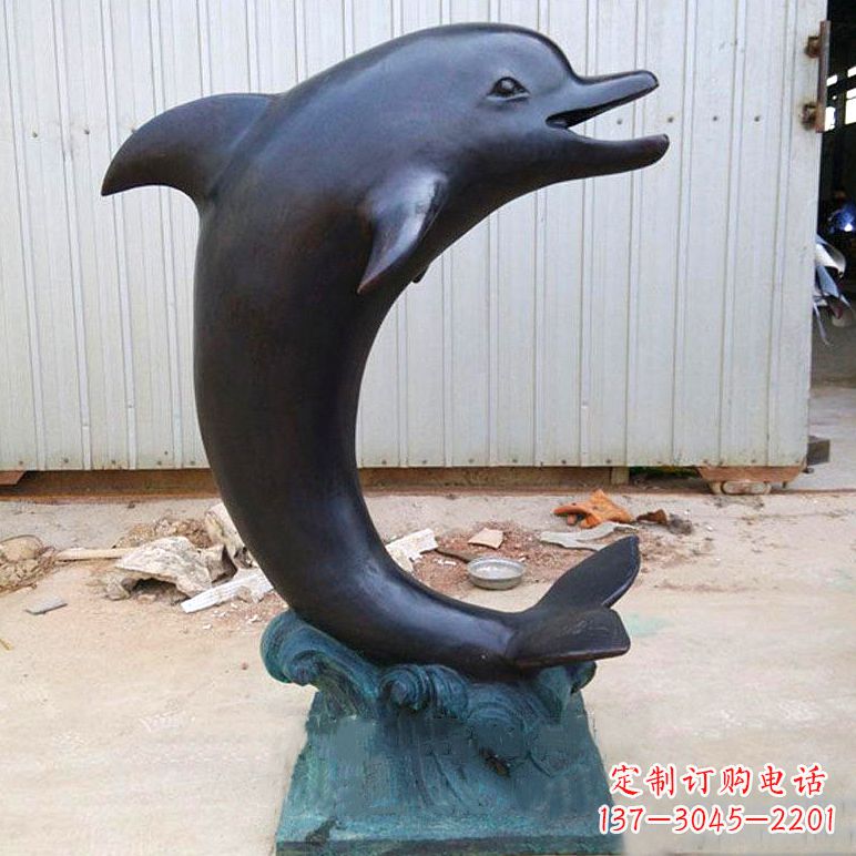 保定铜雕海豚雕塑
