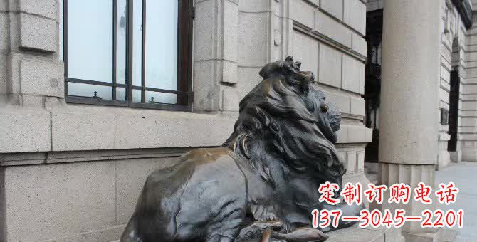 保定铜雕汇丰卧姿狮子