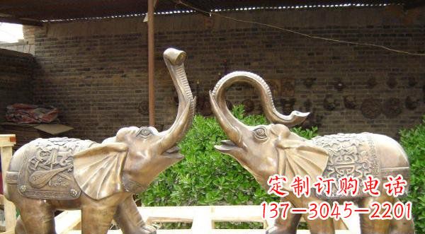保定铜雕吉祥小象公园动物雕塑