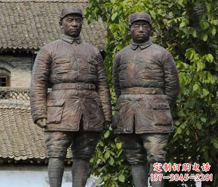 保定铜雕解放军战士人物雕塑