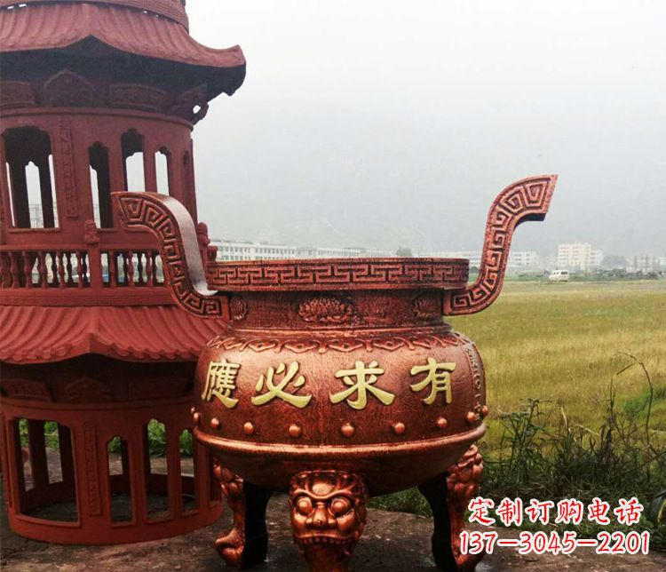 保定铜雕景观香炉