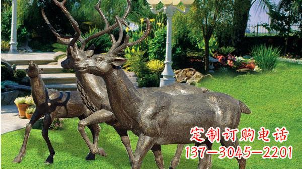 保定铜雕鹿公园动物雕塑