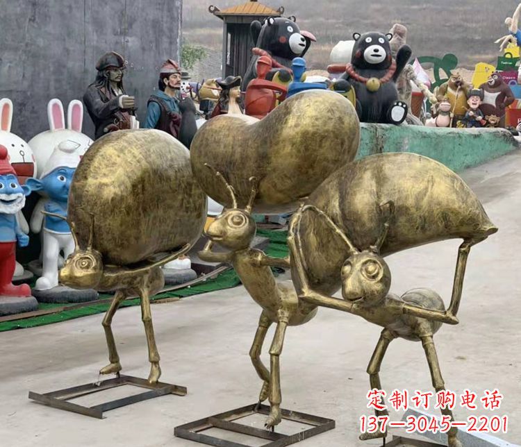 保定铜雕蚂蚁搬家雕塑