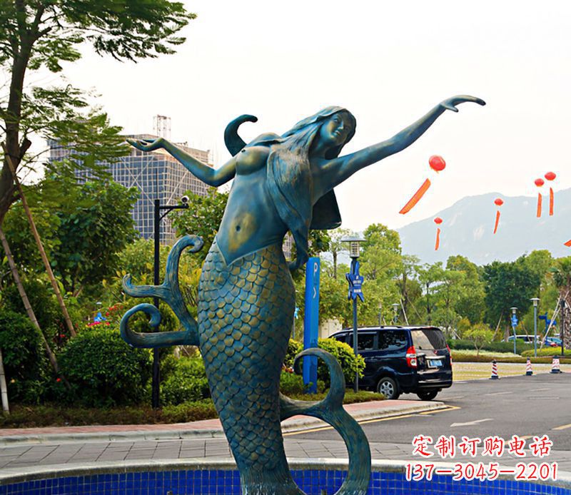 保定铜雕美人鱼