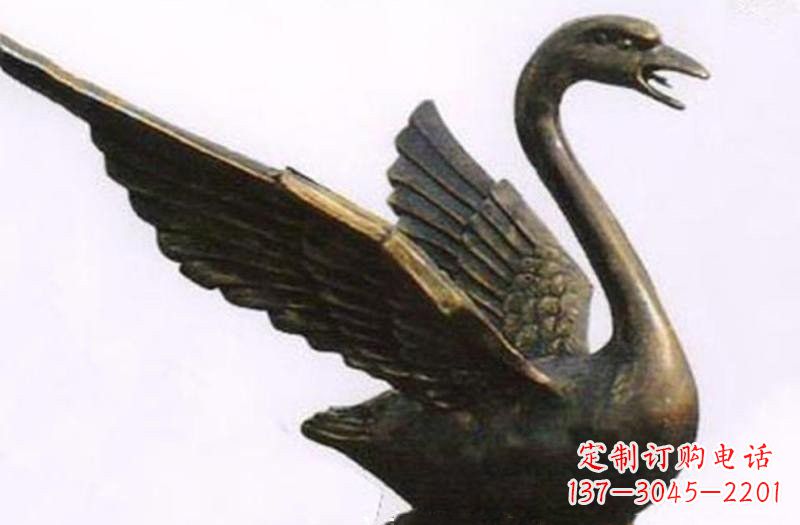 保定铜雕喷水天鹅公园动物雕塑