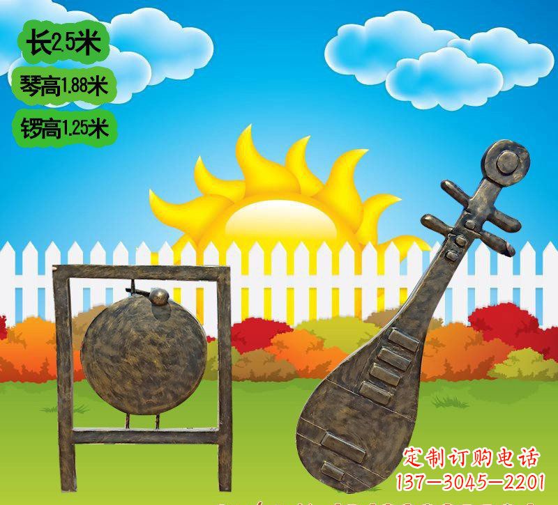保定铜雕琵琶雕塑