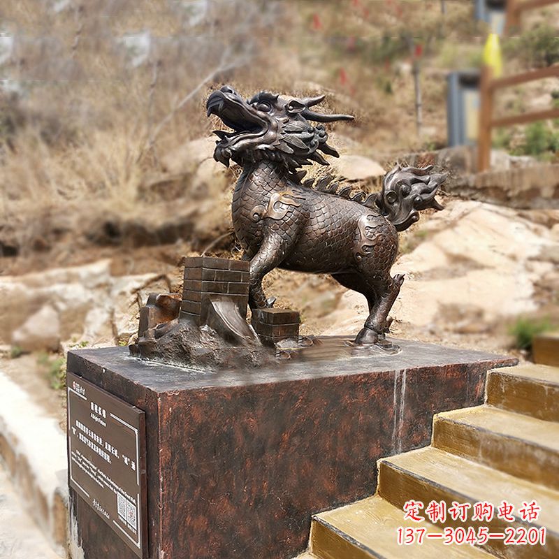 保定铜雕麒麟景观雕塑装饰品