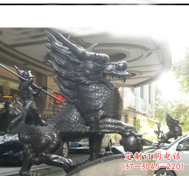 保定铜雕麒麟公司门口神兽雕塑