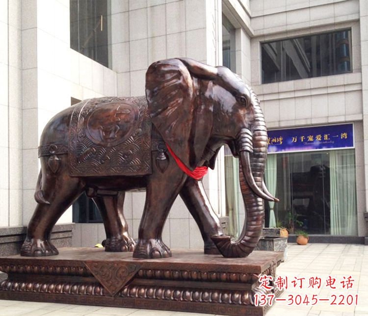 保定铜雕企业招财大象