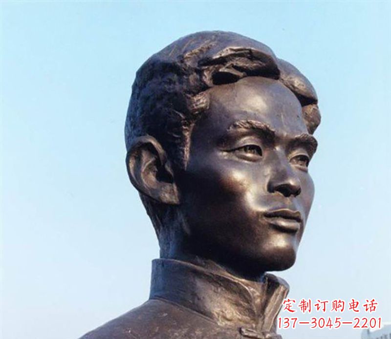 保定铜雕人物头像