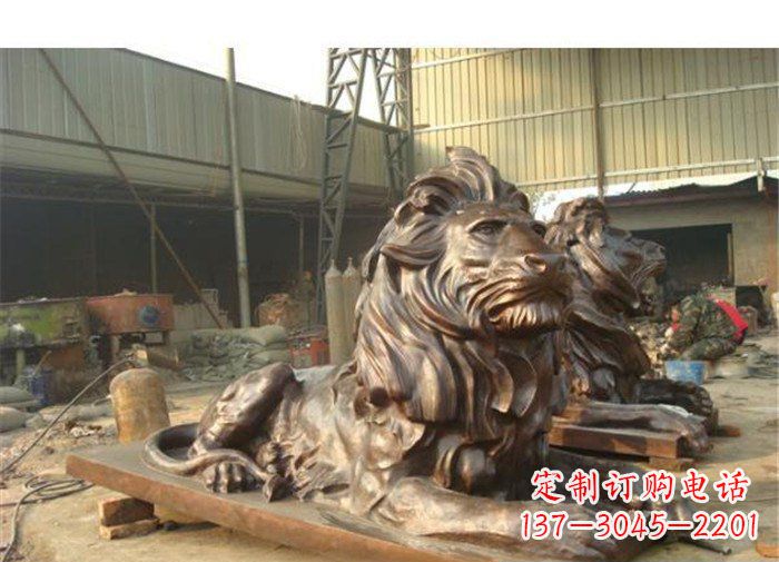 保定铜雕狮子公司门口雕塑
