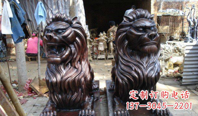 保定铜雕狮子公司门口雕塑 (2)
