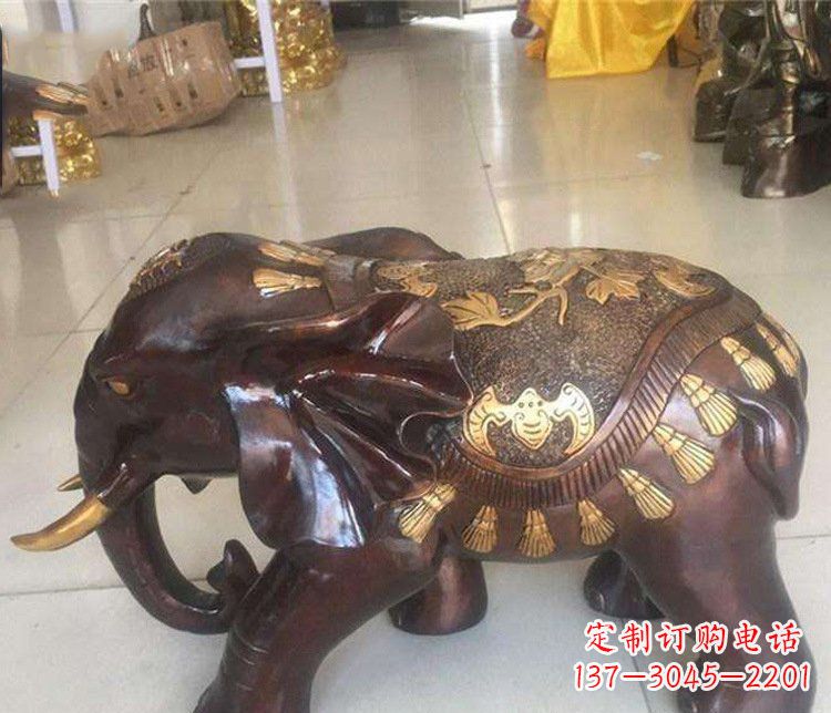 保定铜雕室内装饰小象雕塑摆件