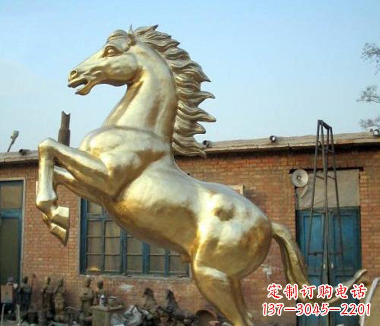 保定铜雕室商场招财动物马雕塑