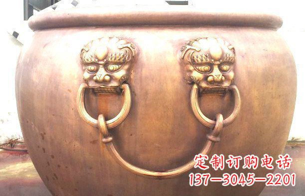 保定铜雕水缸寺庙景观雕塑_1