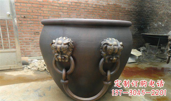 保定铜雕水缸寺庙景观雕塑_2