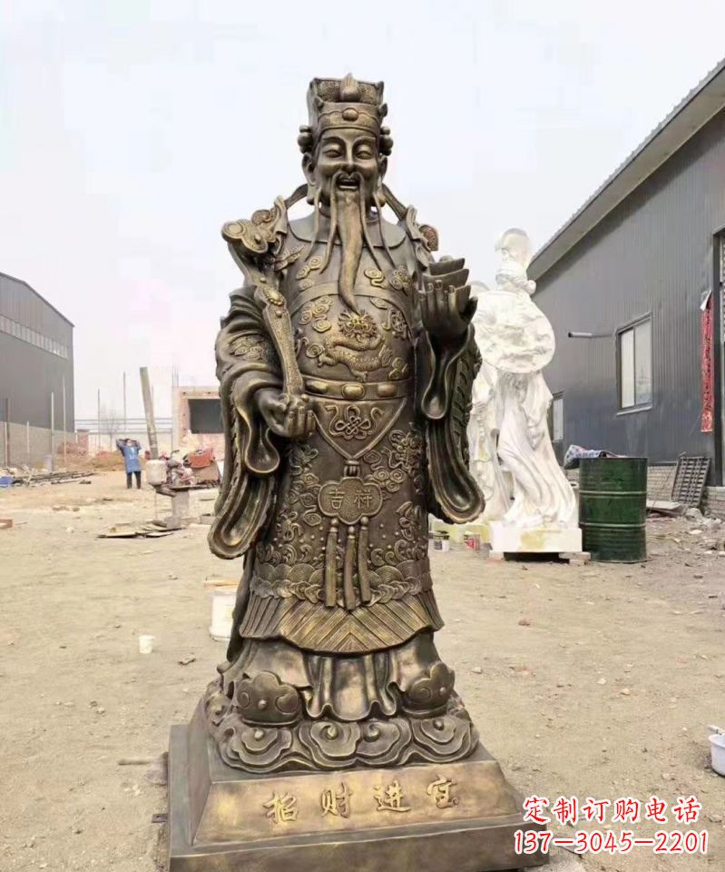 保定铜雕寺庙财神雕塑