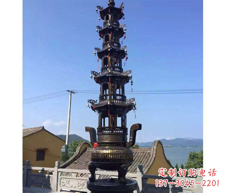 保定铜雕寺庙大型多层香炉