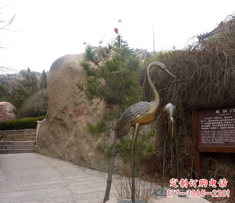 保定铜雕仙鹤