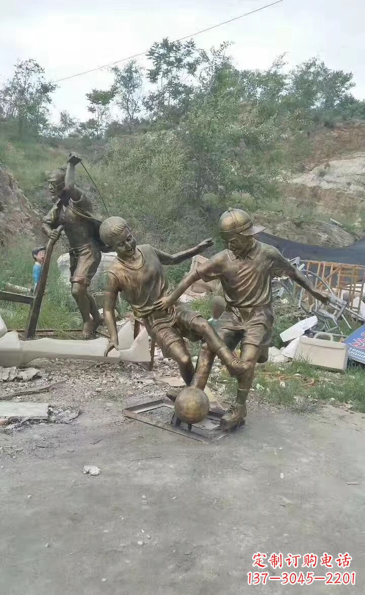 保定铜雕小孩童趣人物雕塑