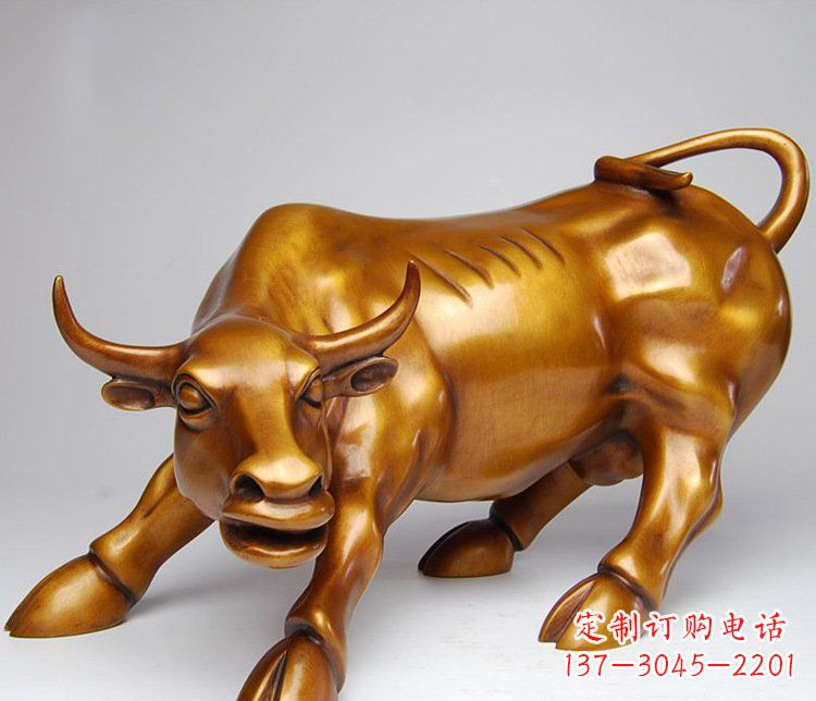 保定铜雕小区动物牛摆件 (2)