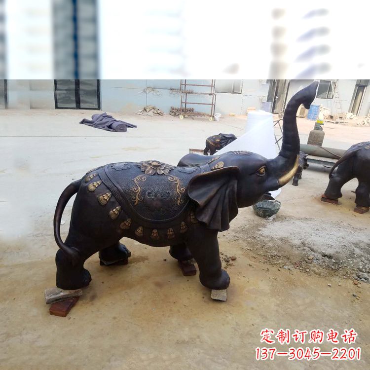 保定铜雕小象雕塑摆件