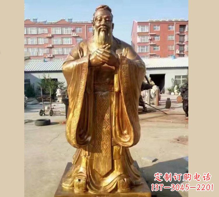保定铜雕校园孔子