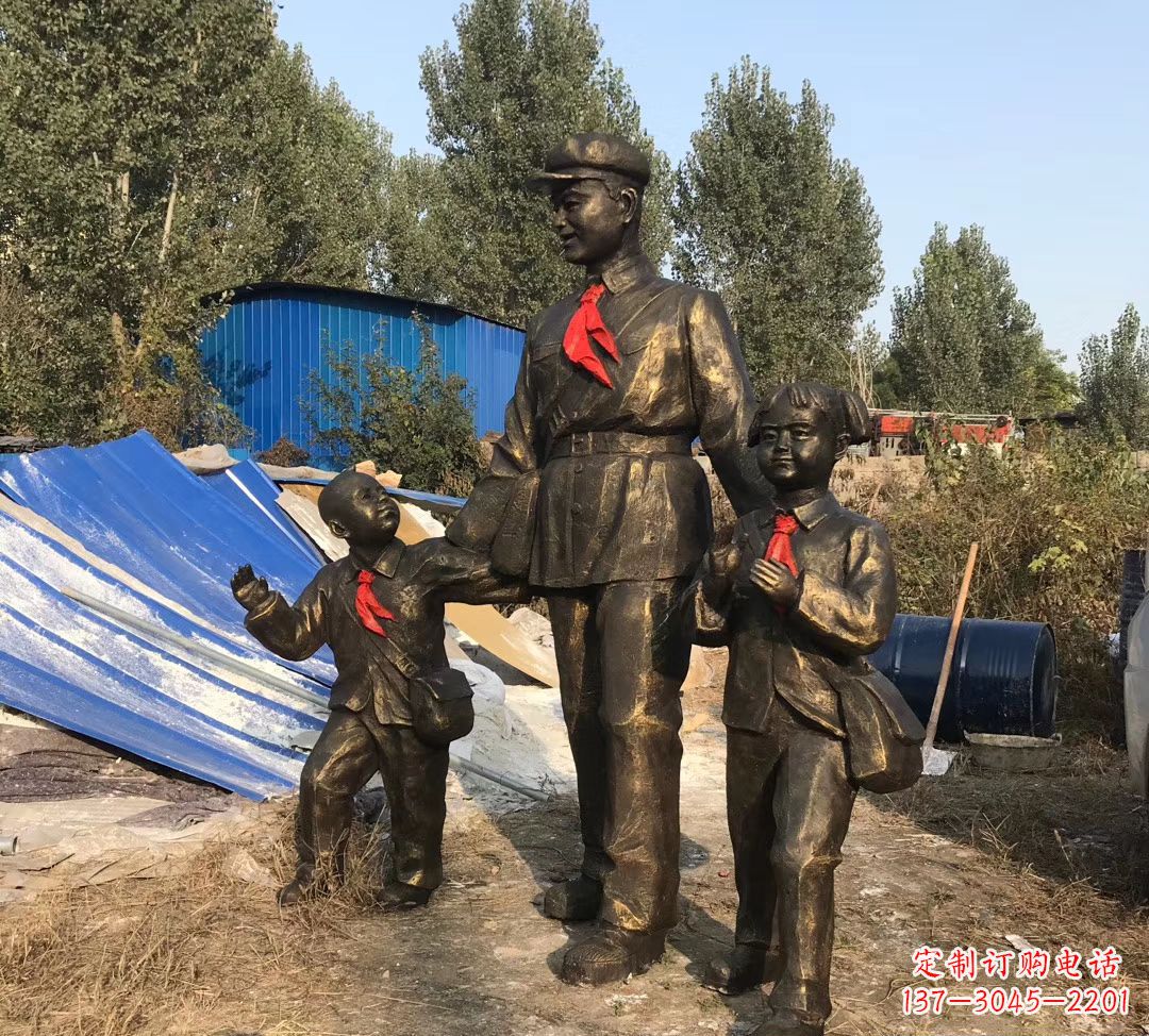 保定铜雕校园雷锋雕塑