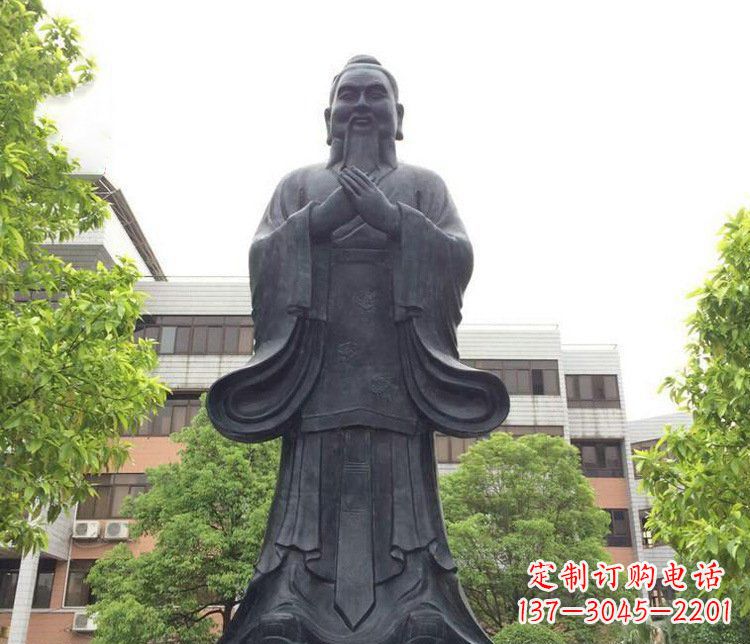 保定铜雕学校孔子圣人雕塑摆件