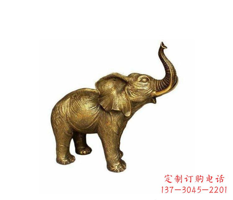 保定铜雕园林动物小象雕塑