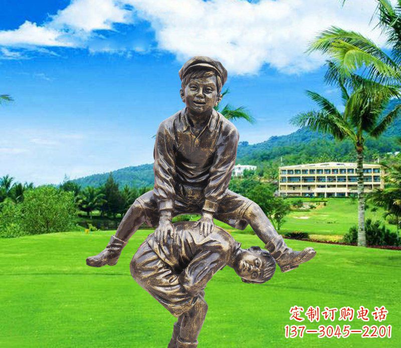 保定铜雕园林玩游戏儿童雕塑