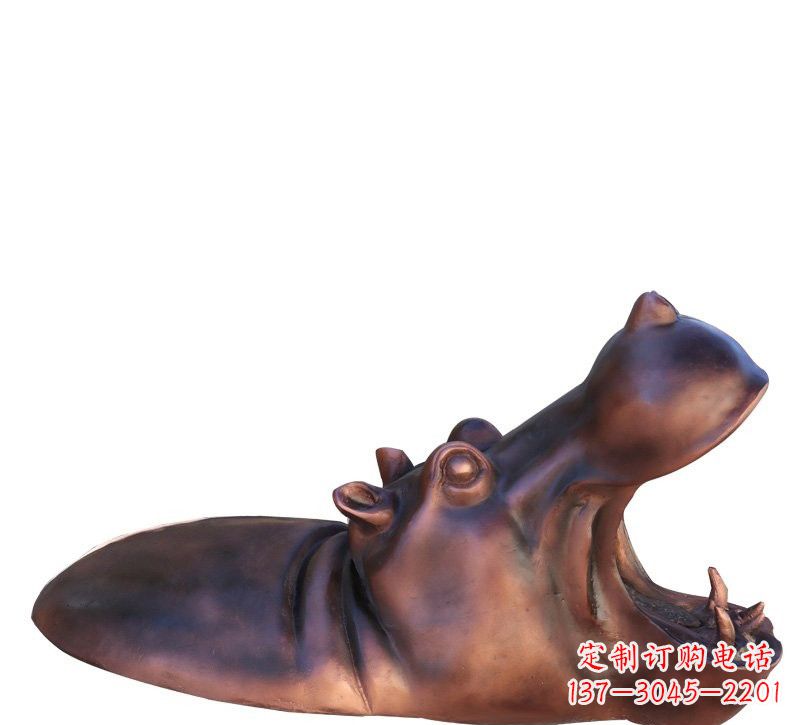 保定铜雕张嘴河马