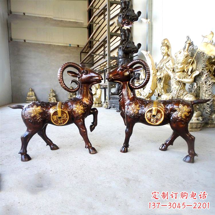 保定铜雕招财山羊