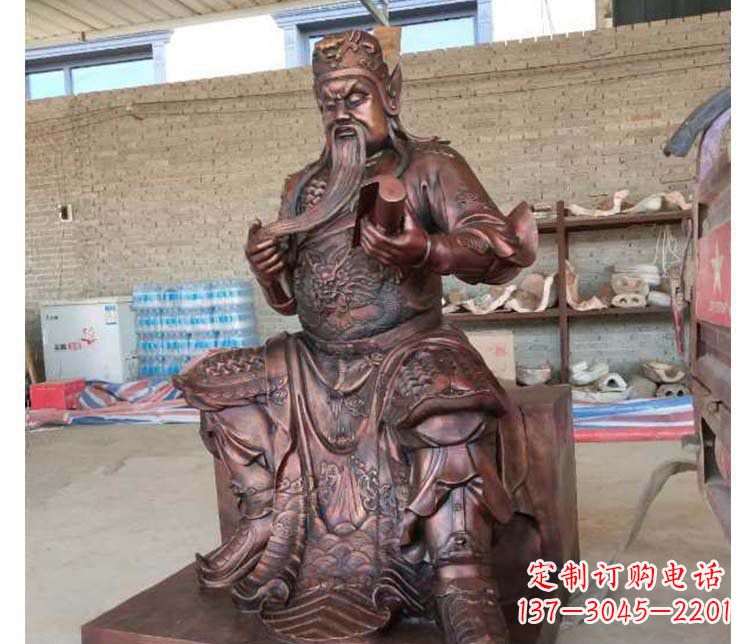 保定铜雕镇宅关公寺庙神像雕塑摆件 (3)