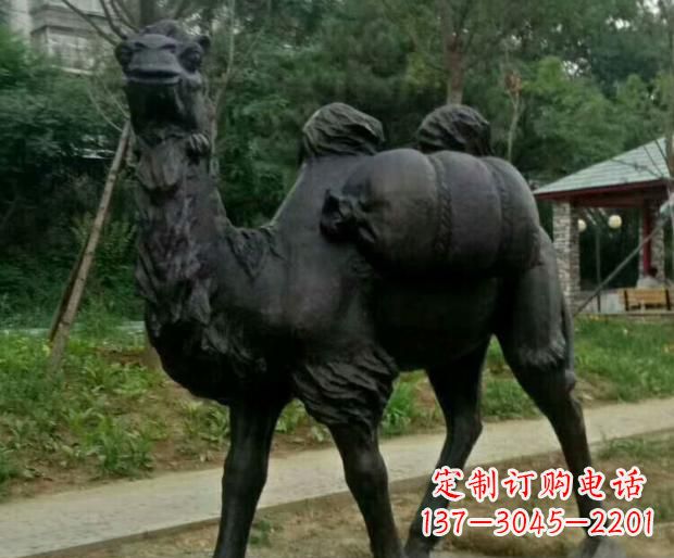 保定驮行李的骆驼铜雕